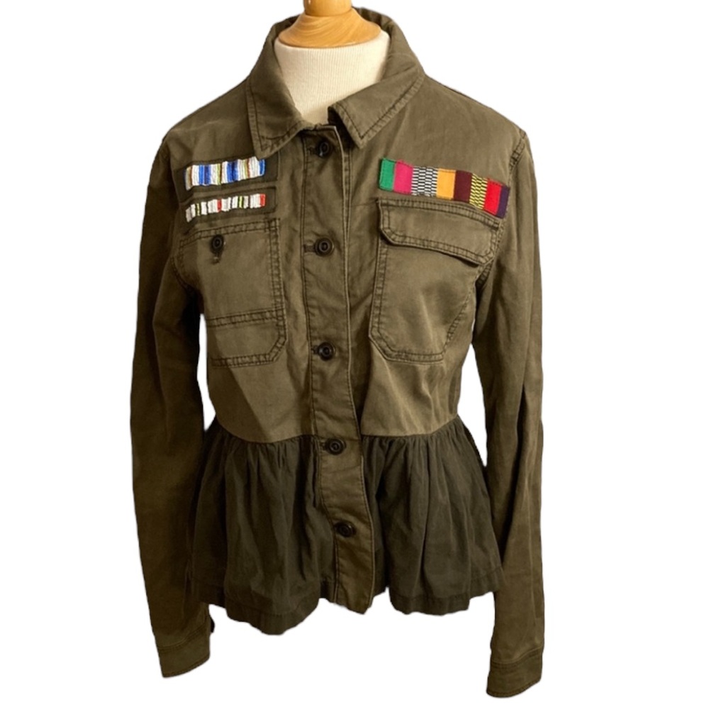 NWT Anthropologie Military Peplum Jacket Small